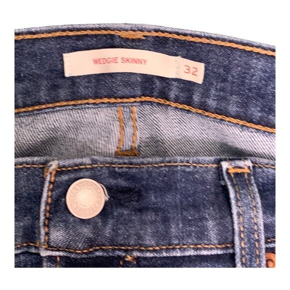 Levi’s Wedgie Skinny Raw Hem Cropped sz 32 Stretch Highrise - Picture 3 of 10